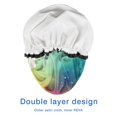 thumbnail image 4 of Shower Caps,Colorful Tie Dye Ink Splash Pattern Waterproof Shower Cap for Women 4 Pieces,Double Reusable Hair Cover for Shower PEVA Elastic Stretch Hem, 4 of 7
