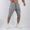 thumbnail image 2 of Zylarhe Casual Pants for Men Male Breathable Elastic Sweat Wicking Sports Capri Pants Mens Training Pants with Pockets, 2 of 5