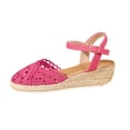 thumbnail image 2 of Domuza Closed Toe Wedges Heels for Women Dressy Platform Wedge Sandals Ankle Strap Heeled Espadrilles Sandals Ladies Comfortable Cork Summer Dress Shoes Hot Pink 9（EU-42）, 2 of 4