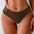 thumbnail image 2 of Quealent Women's Bikini Bottoms Side Cross Strappy Full Coverage Low Waisted Bathing Suit Swimsuits Swim Briefs (Coffee,S), 2 of 5