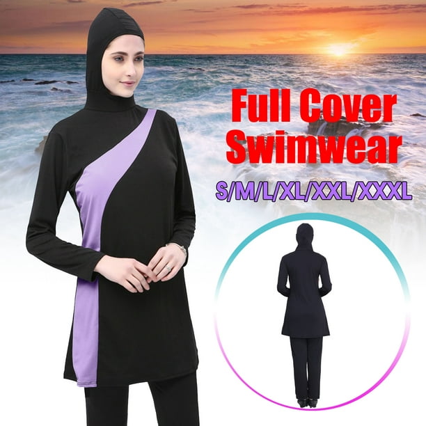 S/M/L/XL/XXL/XXXL Modest Women's Muslim Islamic Swimsuit Full