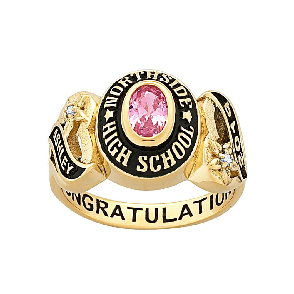 Freestyle Class Rings Personalized Women's 10KT Gold Sweetheart Class