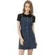 thumbnail image 4 of Vestido de peto Allegra K Mujer con tirantes ajustables mezclilla general una línea Azul oscuro L, 4 of 6