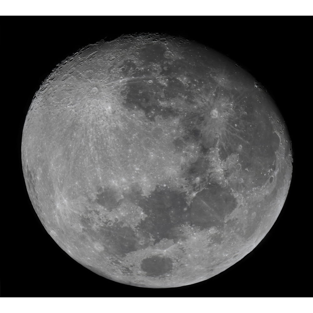 The waxing gibbous moon in a high resolution mosaic Poster Print (29 x