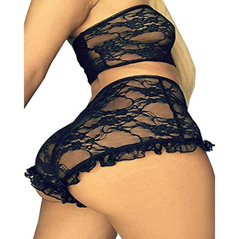 Women's Sexy Lingerie Lace Top Bra Ladies Thong Underwear Set Nightwear  Sleepwear