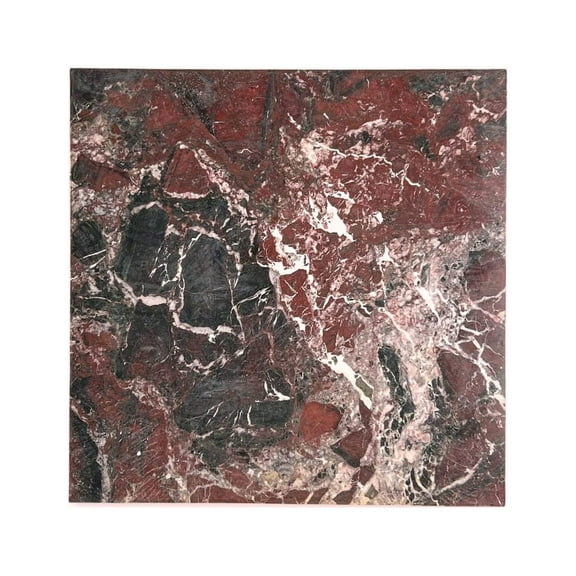 12" x 12" Polished Marble Floor and Wall Tile in Rosso Levanto