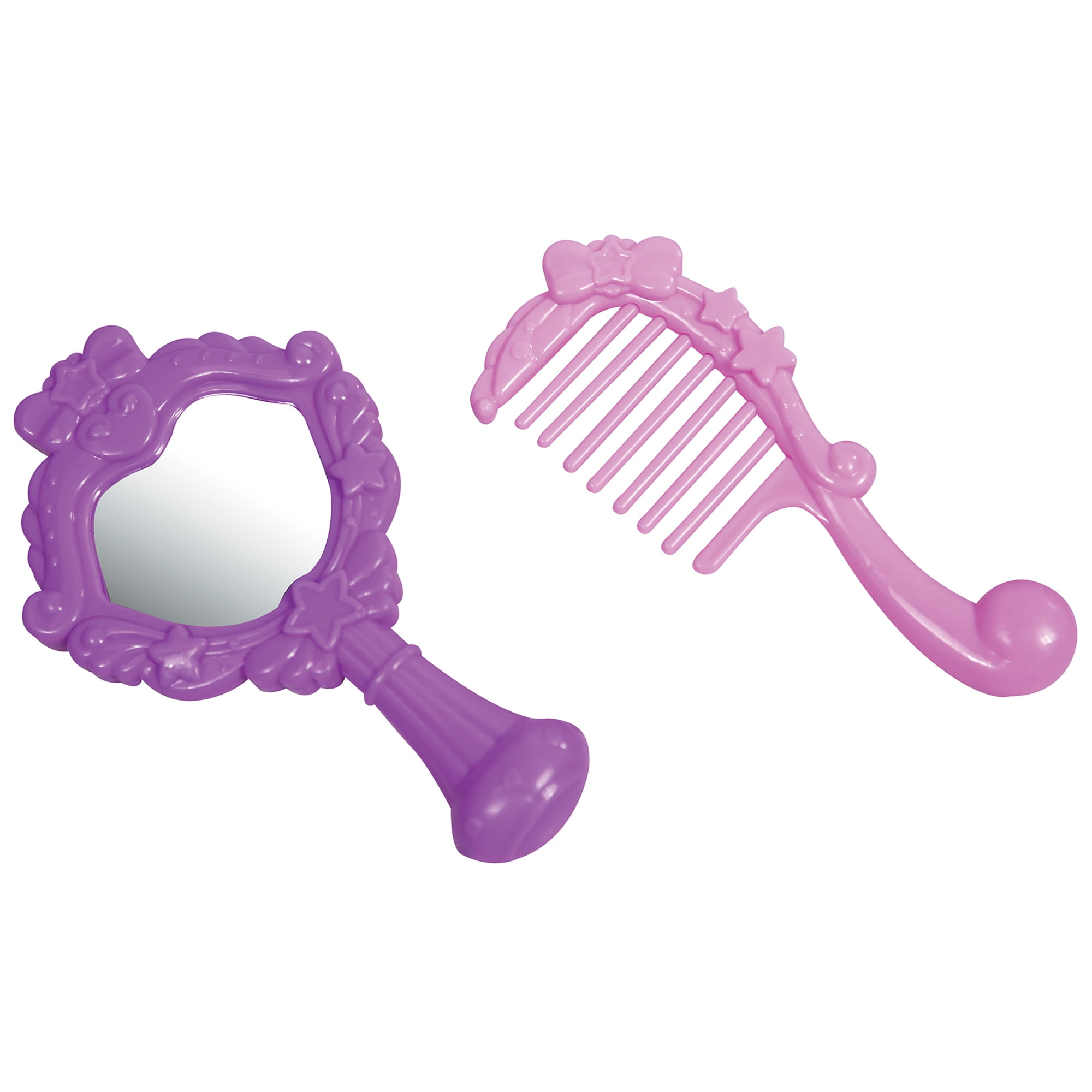 Lissi: Make Up Table Set - 8" Toddler Doll, Brush & Mirror - Blonde Hair - Pink-Red-Blue - Styling Toy Playset, Hair Care Accessories, Kids-Toddler 2+