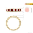thumbnail image 4 of ANGARA Natural Channel Square Ruby and Diamond Half Eternity Ring in 14K Yellow Gold for Women (Size-2.4mm) | July Birthstone Jewelry for Her | Natural Ruby Rings, 4 of 9
