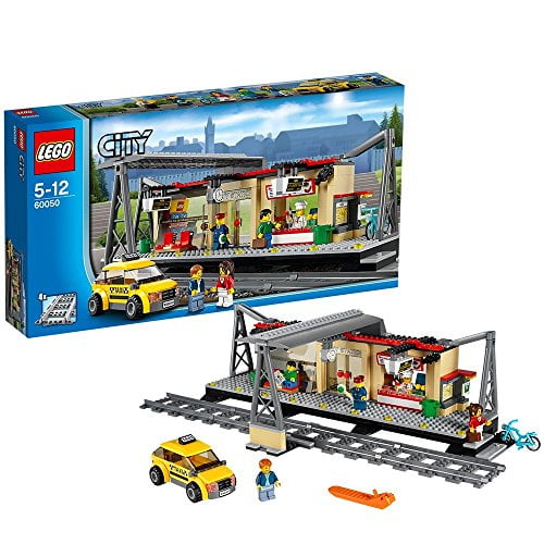 LEGO CITY Train Station Building with Taxi and Rail Track Pieces 60050 Walmart