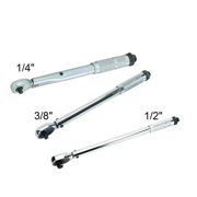 Set of 3 Pro Reversible Click Type Torque Wrench Sizes 1/4, 3/8, 1/2