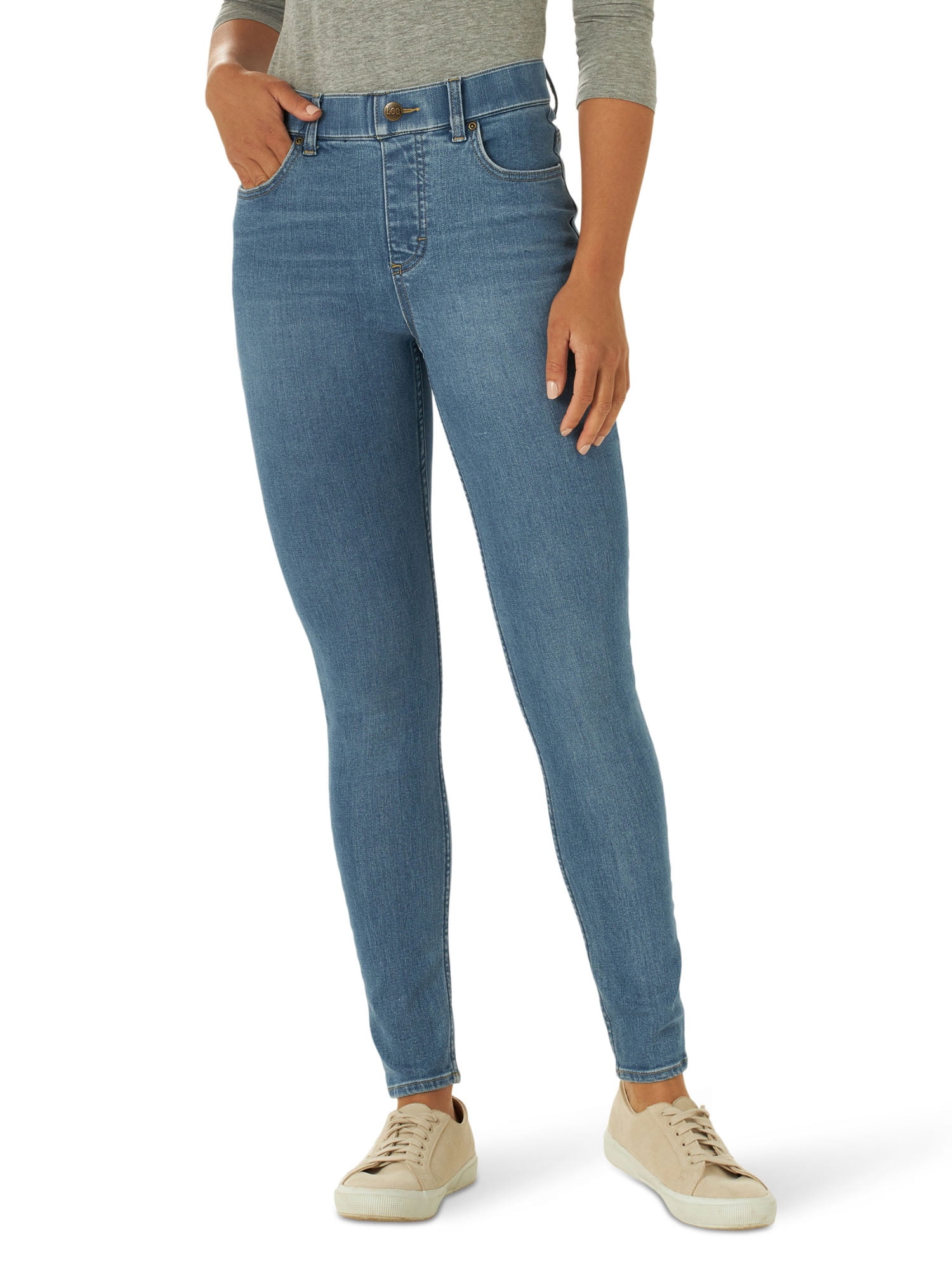 Lee Women's High Rise Slim Fit Sculpting Pull On Skinny Jeans - Walmart.com