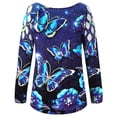 thumbnail image 5 of Blusa de manga larga con estampado de hombros descubiertos sexy para mujer Pompotops gfhjh20008, 5 of 5