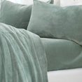 thumbnail image 1 of Micro Fleece Extra Soft Cozy Velvet Plush Sheet Set. Deluxe Bed Sheets with Deep Pockets. Velvet Luxe Collection (Queen, Jade), 1 of 5