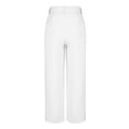 thumbnail image 4 of qILAKOG Wide Leg Pants for Women High Waisted Business Casual Pants Work Women's Fashion High Waist Wide Leg Pants Solid Color Versatile Casual Suit Pants White S, 4 of 5