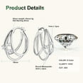 thumbnail image 4 of Moissanite Triple Huggie Illusion Hoop Earrings for Women D Color Lab Create Diamond Hoop Earring 18K Gold Plated 925 Sterling Silver with GRA Certificate Birthday Jewelry Gifts, 4 of 6