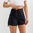 thumbnail image 5 of Mgmyaa Women's Mini Skorts Elastic Waist Summer Solid Casual Asymmetrical Skirts, 5 of 5