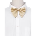 thumbnail image 4 of INSPIRAR CHIC Corbata de moño de satén de color sólido preatado para hombres, corbatas ajustables para bodas elegantes, talla única Champagne, 4 of 4