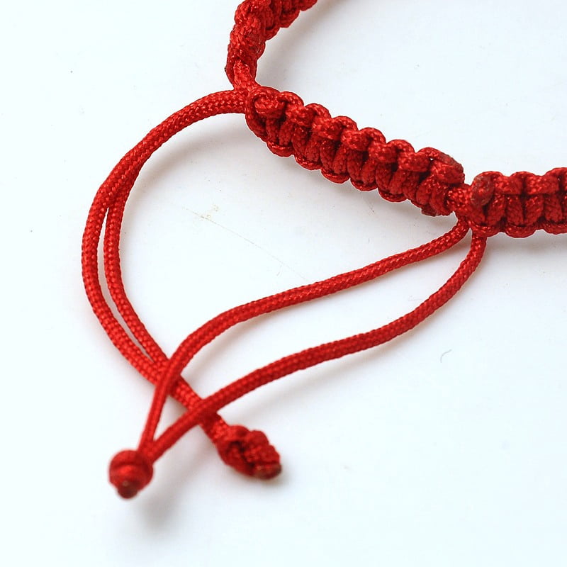 Nylon DIY Bracelet Making with Brass Rings Platinum Red 140~175x4~7.5mm