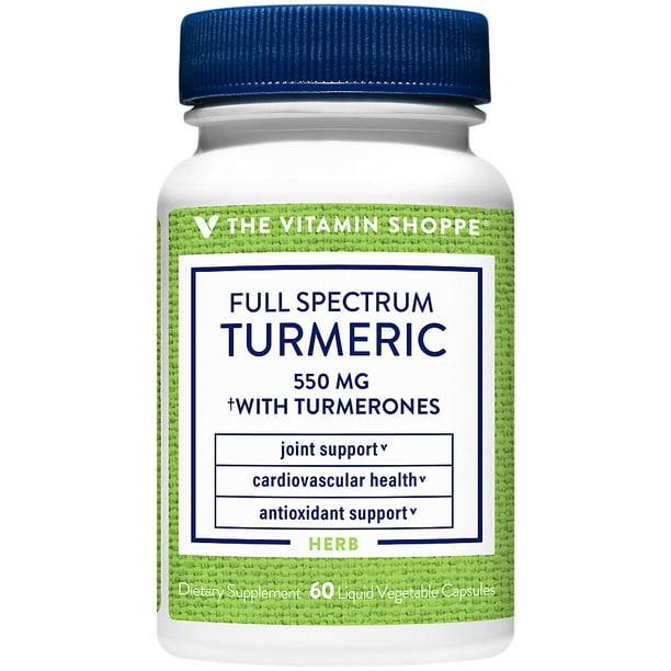 The Vitamin Shoppe Full Spectrum Turmeric with Turmerones 400MG, Easily