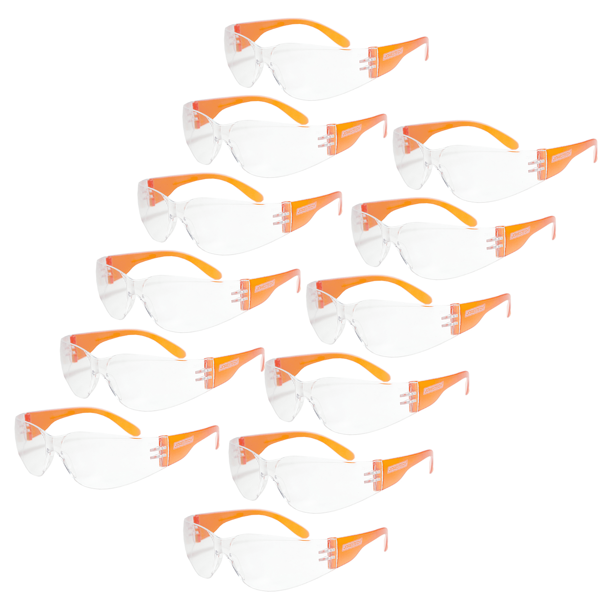 JORESTECH Safety Glasses, LS260 (Orange/Clear, 12 Unit)