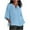 Light Blue#womens linen tops and blouses, variant on lcziwo Womens 3/4 Sleeve Linen Shirts V Neck Solid Color Blouses Loose Basic Gauze Tops Vacation Plus Size Tunic Tees Casual Trendy Spring Summer 2025 Blue,XL