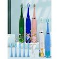 thumbnail image 2 of Cepillo de dientes eléctrico para niños, 6 cabezales, cepillo de dientes sónico para bebés, cepillo de dientes blanqueador, cerdas suaves, higiene bucal para niños, 2 of 5