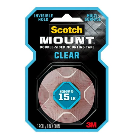 UPC 051141369884 product image for Scotch-Mount Clear Double-Sided Mounting Tape  1 in x 60 in  1 Roll | upcitemdb.com