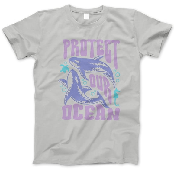 Protect Our Ocean T-Shirt – Save the Sea Graphic Tee with Whales, Sea Turtle, Seahorse, Marine Life Conservation Shirt, Eco-Friendly Gift for Ocean Lovers, Divers & Environmentalists