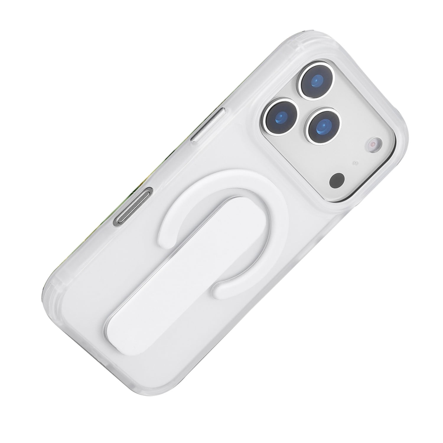 Durable Sophisticated Matte Stand Holder Case with Magsafe for iPhone 17 Pro - White