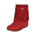 thumbnail image 2 of Tawop Womens Snow Boots, Retro Shoes Casual Fashion Solid Color Fringed Frosted Suede Flat Inner Height Ankle Boots Mini Boots For Women Faux Fur Boots For Women, 2 of 5