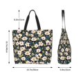 thumbnail image 5 of Honeii Flowers Print Tote Bag for Women, Foldable Tote Bag Large Shoulder Bag Top Handle Handbag for Travel, Work, 5 of 8