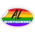 thumbnail image 2 of Montgomery AL Alabama Montgomery County Rainbow Pride Flag 6 Stripes Pride Flag Euro Decal Bumper Sticker 3M Vinyl 3" x 5", 2 of 3