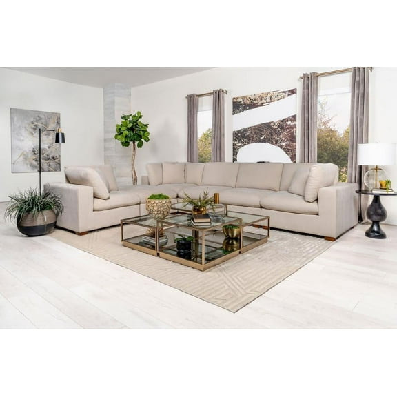 Lakeview 6-piece Upholstered Modular Sectional Sofa Ivory