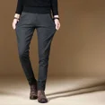 thumbnail image 5 of Pantalones elásticos para hombre, de cuadros grises, ajustados, elásticos, con trenzas, para hombre, pantalones de traje, clásicos, de verano 2024, con estilo y económicos, 5 of 5