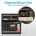 thumbnail image 4 of Pyle PMX462 - 3-Channel Audio Mixer With USB Interface - Built-in FX Processor MP3 Player, XLR & 6.35 Jack Connectors, 4 of 7