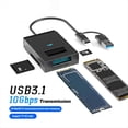 thumbnail image 2 of Adaptador Convertidor de Disco Duro SSD USB 3.1 A M.2 NVMe NGFF de 10 Gbps, Carcasa Externa para Lector de Tarjetas SD/TF Tipo A+C, 2 of 5