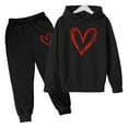 thumbnail image 5 of Kids Kids Toddler Sweatsuit,2 Piece Long Sleeve Black Tracksuit Hoodie Sweatpants Fall Clothes Girl Clothes Size 9-10 Years Cute&nbsp;Boys Girls&nbsp;Clothing, 5 of 6