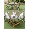 thumbnail image 3 of Outdoor Tablecloth with Umbrella Hole and Zipper, Easter Bunny Round Table Cloth 60 Inch Waterproof Tablecloth, Cute Rabbit Family Vintage Green Abstract Picnic Table Cover for Patio Camping, 3 of 7
