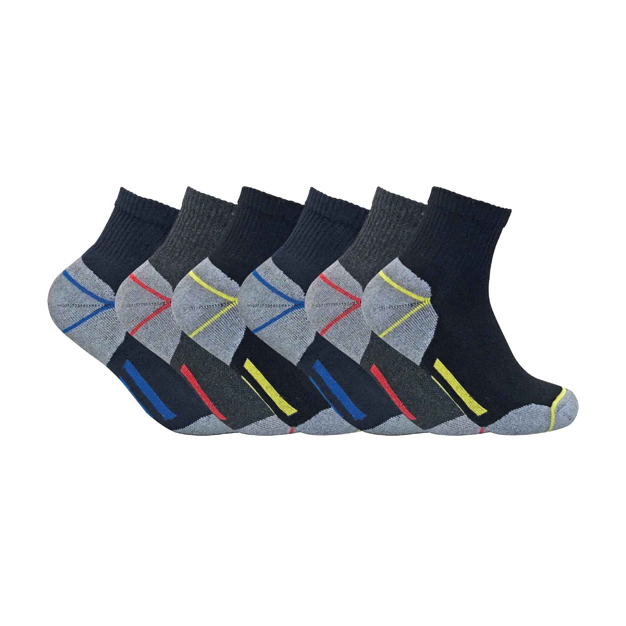 Sock Snob Mens 6 Pack Low Cut Ankle Work Socks for Steel Toe Boots