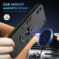 thumbnail image 5 of Allytechgroup iPhone XS Max Case Cover, Bumper Shockproof Case with Ring Holder Stand Compatible with Car Mount Premium PC and TPU Phone Case for iPhone XS Max, Black, 5 of 7
