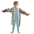 thumbnail image 7 of FORMRS Niños Bathrobe Unisex Hooded Robe Soft Plush Pajamas Sleepwear, Size 2-3T, Blue Floral, 7 of 7