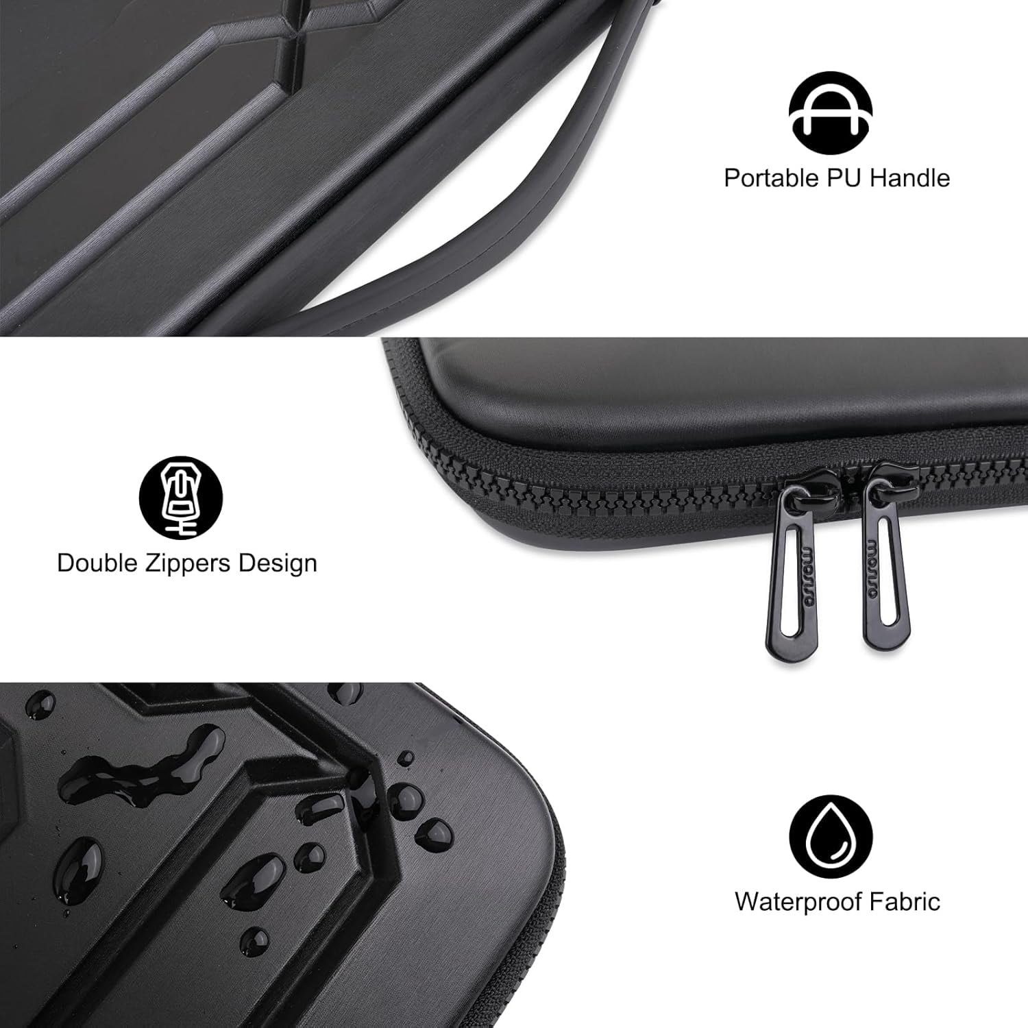 MOSISO 15.6 inch Hard Shell Laptop Sleeve Shoulder Bag, Waterproof Shockproof Protective EVA Computer Bag Carrying Case Compatible with MacBook Pro 16, 15-16 inch Lenovo, HP, Dell, Notebook