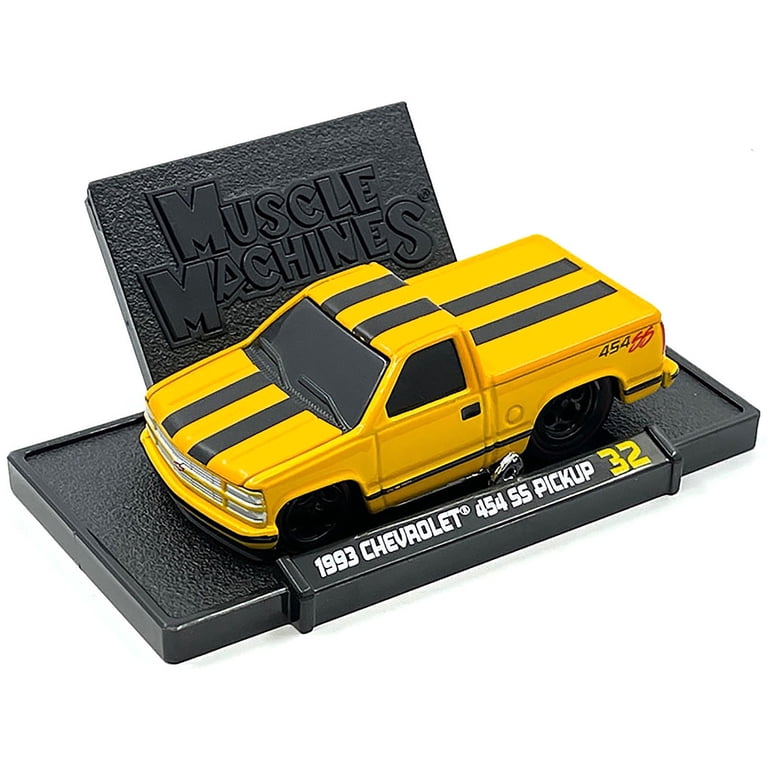 1993 Chevrolet 454 SS Pickup Truck Yellow with Black Stripes 1/64