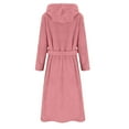 thumbnail image 6 of Girls Fleece Robe with Pockets Bear Ear Hooded Flannel Bathrobe Kids Belted Soft Plush Fuzzy Pajamas Sleepwear (7 Years, Pink), 6 of 7