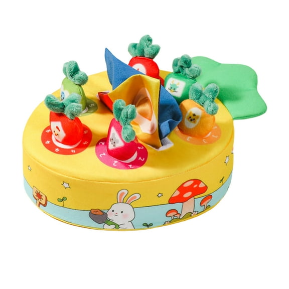 lixuesong Baby Tissue Box Toy Sensory Toy For Babies Interactive Plush Carrot Pulling Game With Crinkle Paper And Colorful Tissues