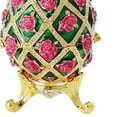 thumbnail image 5 of Crytsal Enamel Easter Faberge Egg Jewellery Box Ring Earrings Russian Case Green 8.5x6cm, 5 of 6