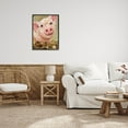thumbnail image 2 of Happy Pig Farm Animal Portrait Animals & Insects Painting Black Framed Art Print Wall Art, 2 of 7