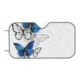 thumbnail image 6 of Lsque Blue Flying Butterflies Car Windshield Sun Shade | Accordion Folding Style Auto Shade for Car Truck SUV Van | Blocks UV Rays Sun Visor Protector | Medium, 6 of 7