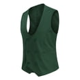 thumbnail image 4 of Cloudstyle Men's U-neck Double-Breasted Solid Color Casual Vest, 4 of 9