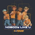 thumbnail image 2 of Junior's Turning Red 4*Town Nobody Like U  Festival Muscle Graphic Tee Denim Blue Heather X Small, 2 of 4